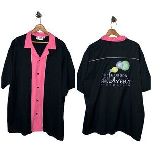 Cruisin USA Men's XL Black Pink Jeff Gordon Children's Foundation‎ Bowling Shirt
